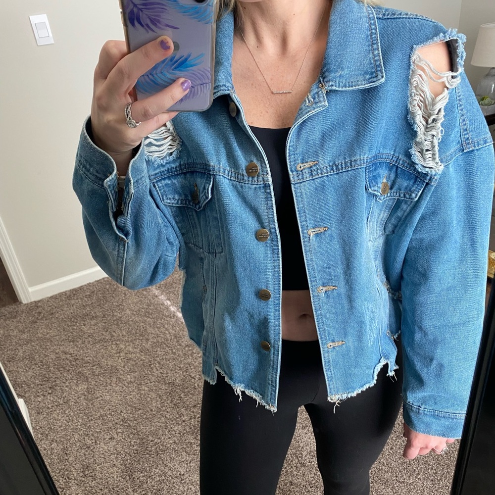 Distressed Denim Jacket - Picture 3 of 5